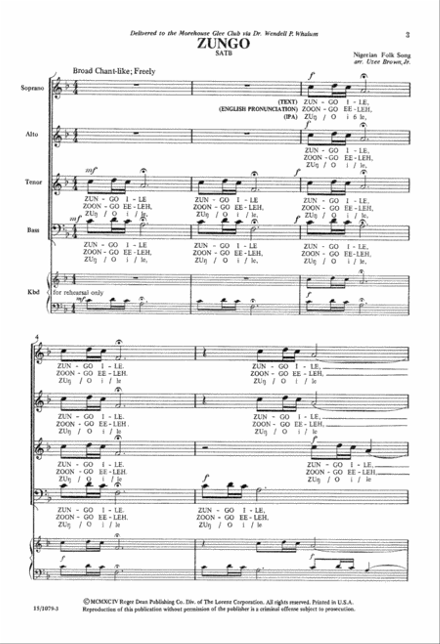 Zungo Zungo 4-Part scores gallery preview page 3