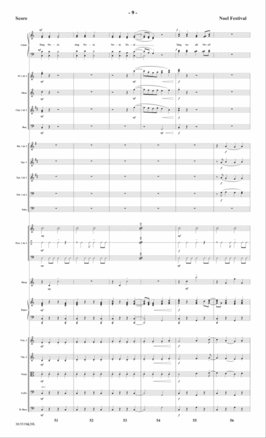 Noel Festival - Orchestral Score and Parts Choir scores gallery preview page 11