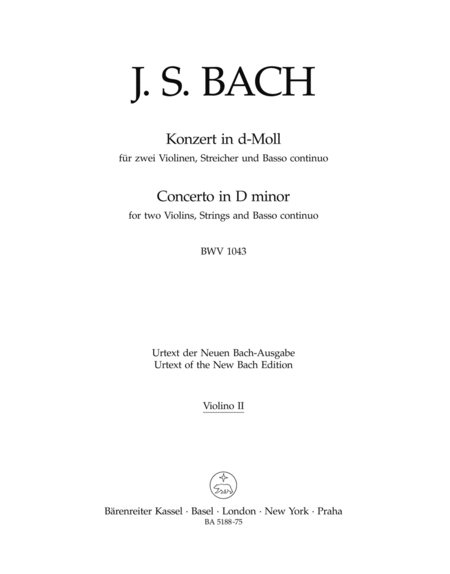 Konzert fur zwei Violinen, Streicher und Basso continuo - Concerto for two Violins, Strings and Basso continuo