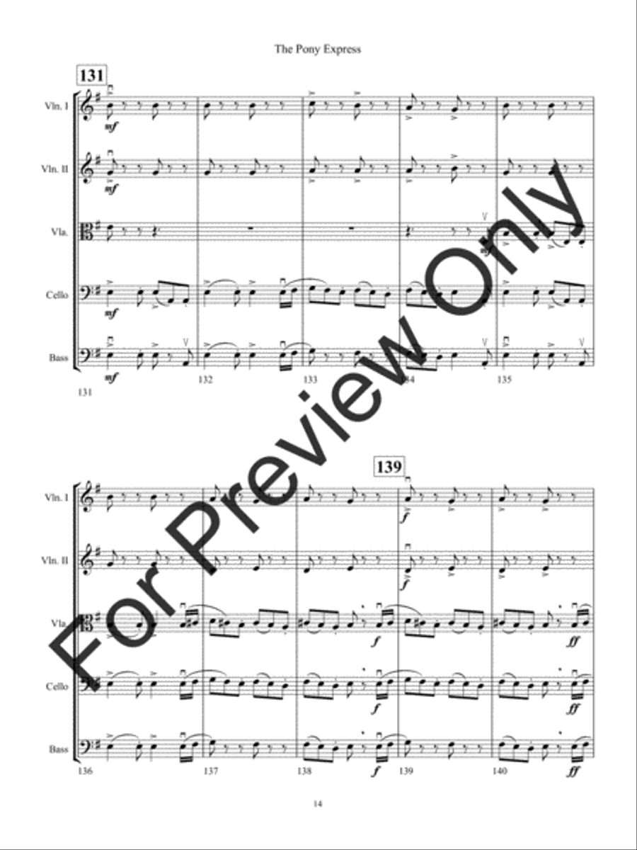 The Pony Express (Score) The Pony Express (Score) String Orchestra scores gallery preview page 17