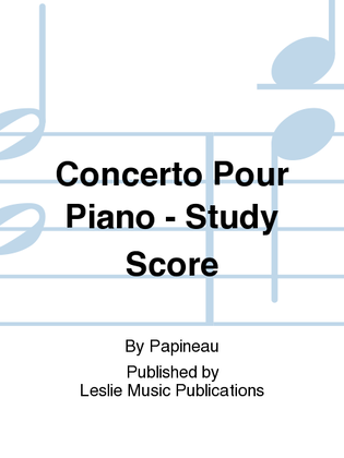 Concerto Pour Piano - Study Score
