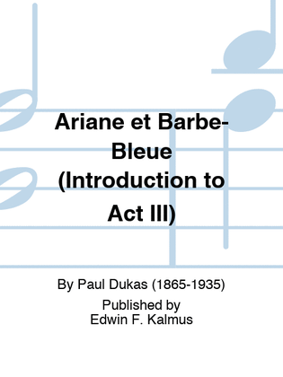 Book cover for Ariane et Barbe-Bleue (Introduction to Act III)