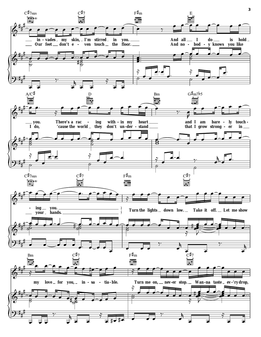 Insatiable Piano, Vocal, Guitar scores gallery preview page 3