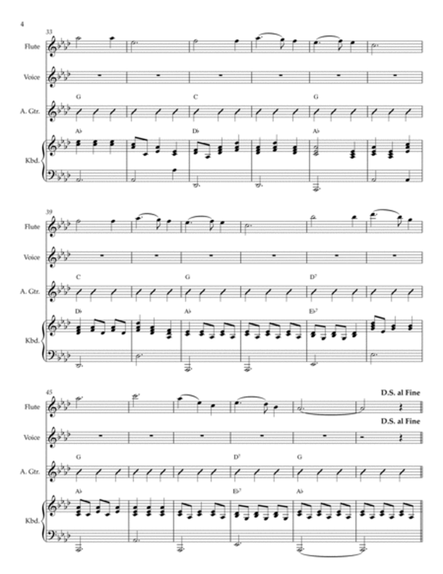 Silent Night for Unison Choir (Flute Descant, Piano and/or Guitar Accompaniment)