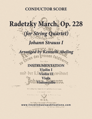 Book cover for Radetzky March (for String Quartet)