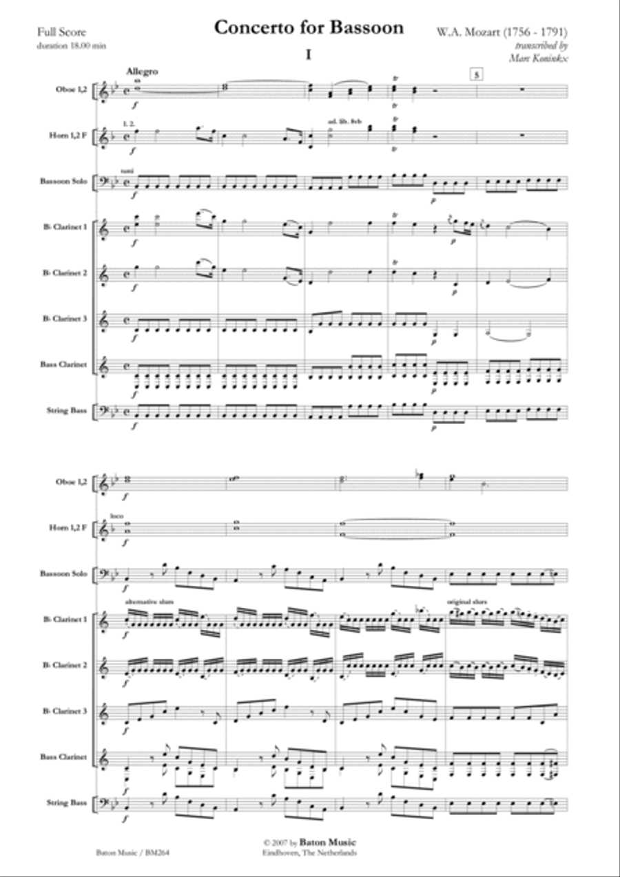 Concerto for Bassoon KV 191 Concert Band scores gallery preview page 2