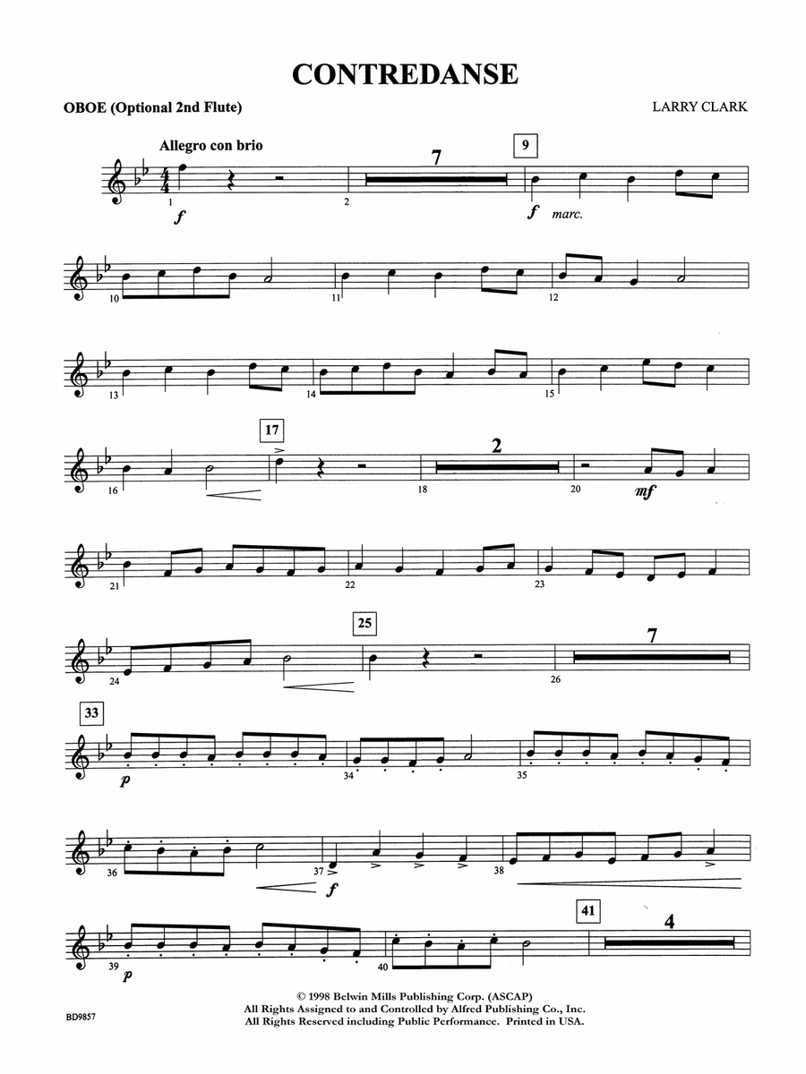 Contredanse: Oboe