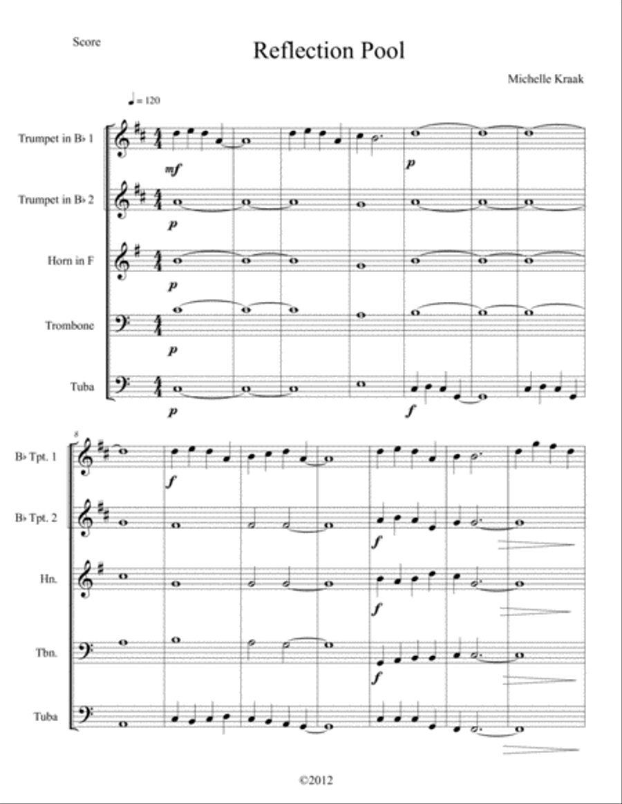 Reflection Pool Brass Quintet scores gallery preview page 3