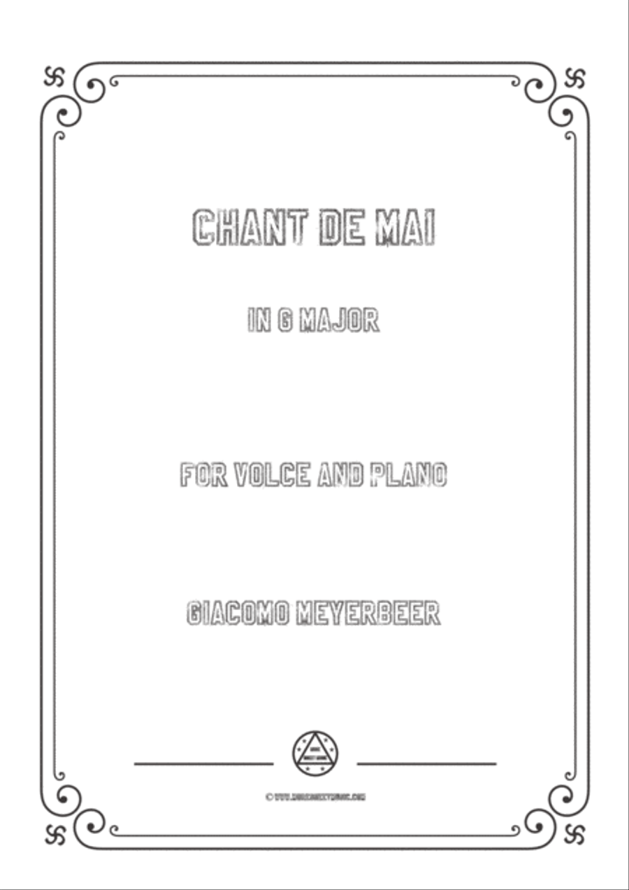 Meyerbeer-Chant de mai in G Major,for Voice and Piano Voice Solo scores gallery preview page 1