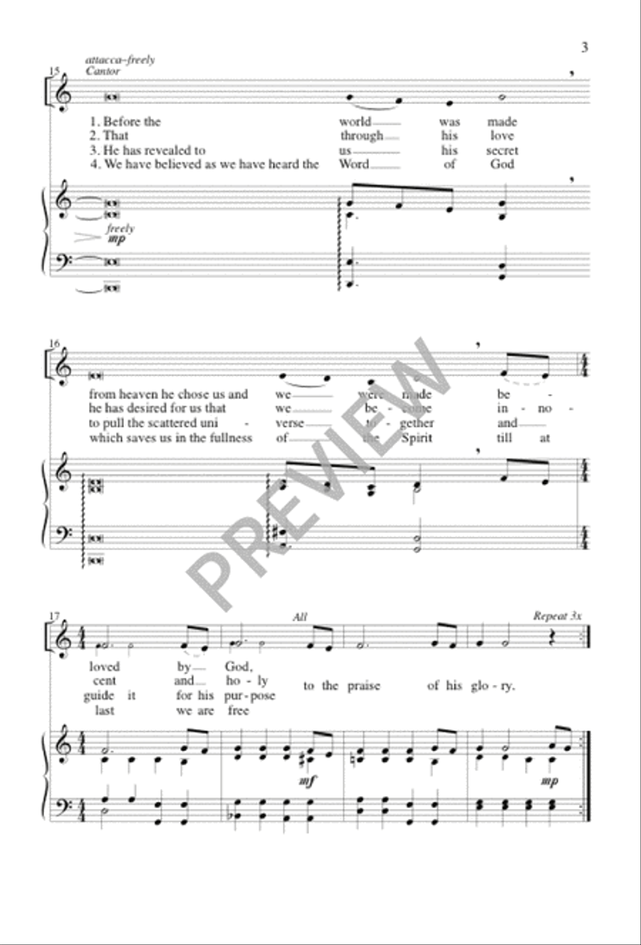 Thanksgiving Hymn from Ephesus 4-Part scores gallery preview page 4