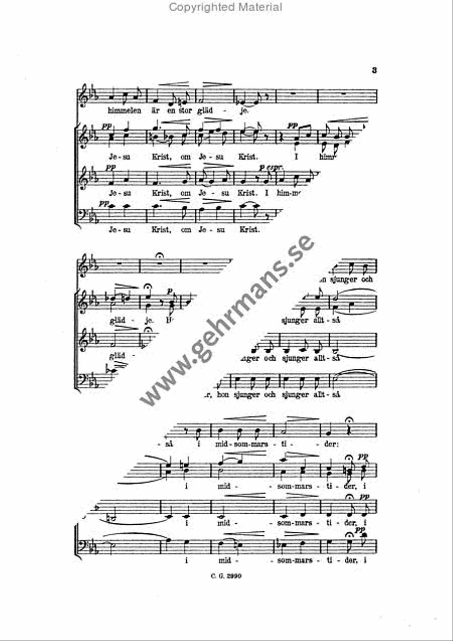 Duvans sang pa liljekvist Choir scores gallery preview page 3