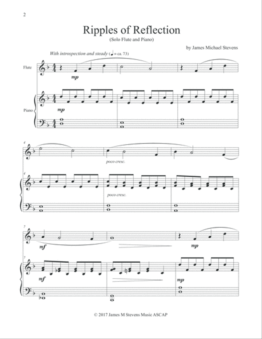 Ripples of Reflection - Flute and Piano Flute Solo scores gallery preview page 2