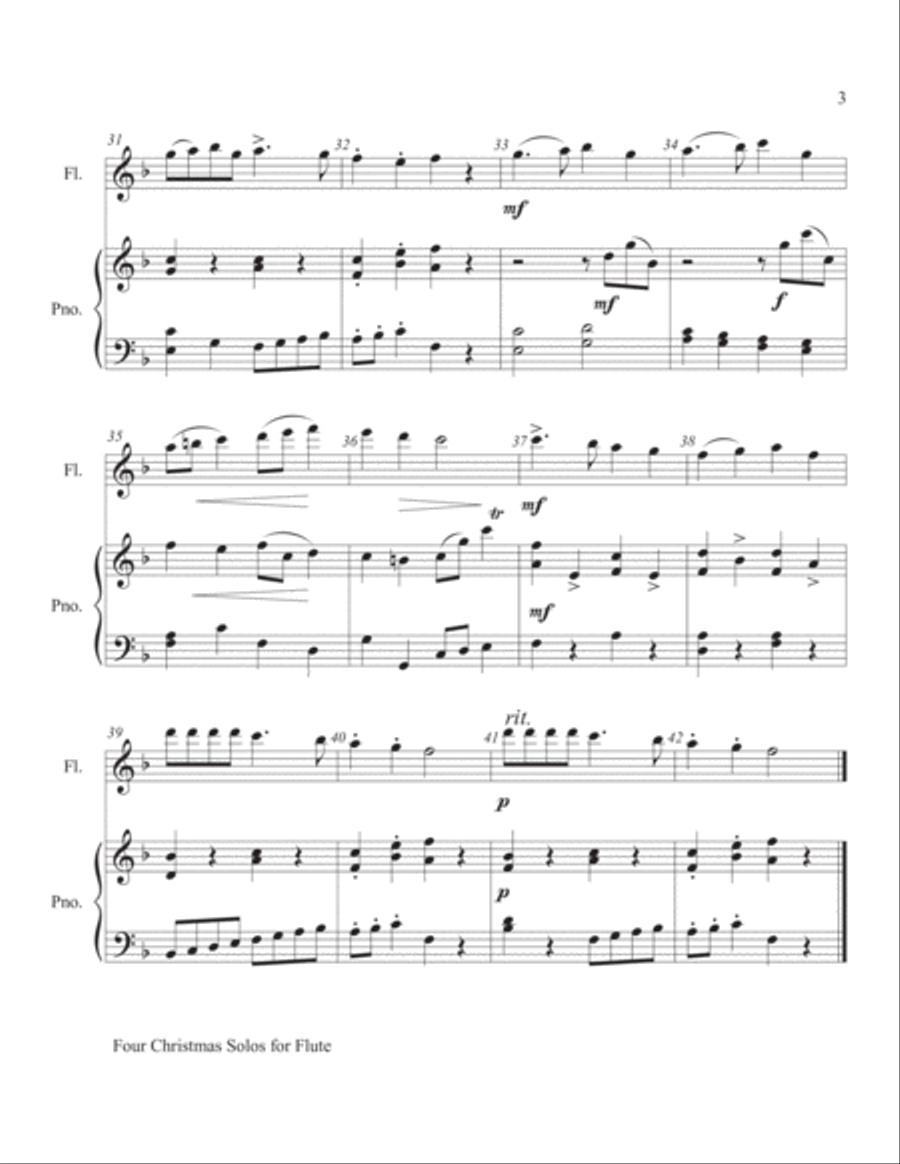Four Christmas Solos for Flute Four Christmas Solos for Flute Flute Solo scores gallery preview page 5