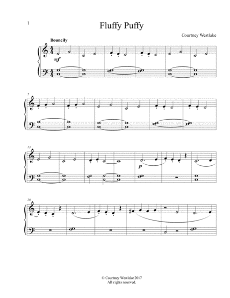 Fluffy Puffy Fluffy Puffy Easy Piano scores gallery preview page 1