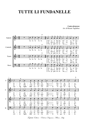 TUTTE LI FUNDANELLE (Abruzzo folk song, Italy) for SATB Choir