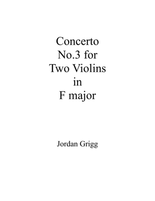 Book cover for Concerto No.3 for Two Violins in F major