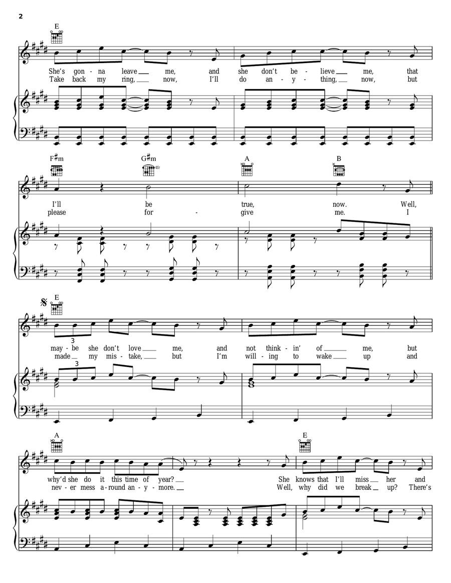 Merry Christmas, Baby Merry Christmas, Baby Piano, Vocal, Guitar scores gallery preview page 2