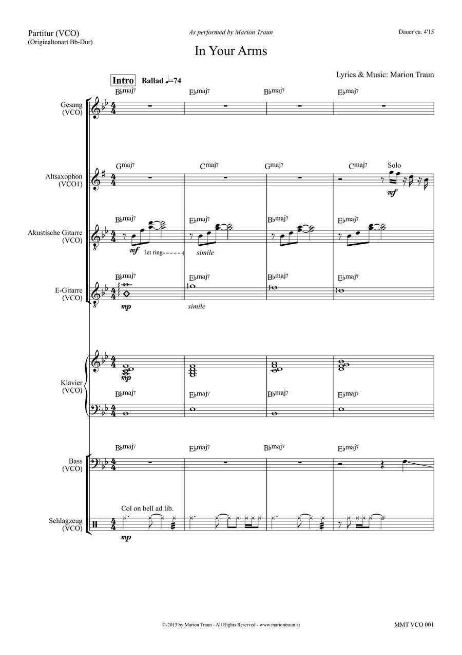 In Your Arms (VCO/Voice & Combo) Jazz Ensemble scores gallery preview page 3