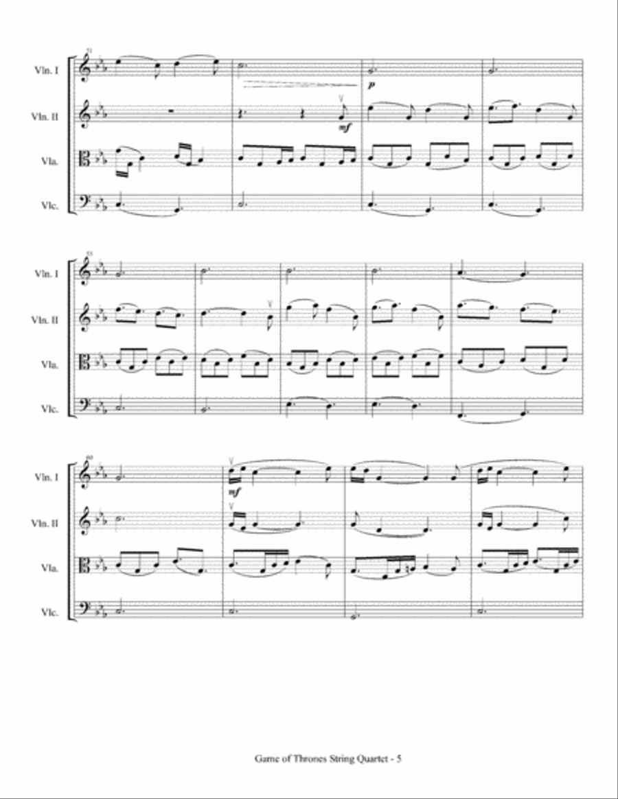 Game Of Thrones Game Of Thrones String Quartet scores gallery preview page 6