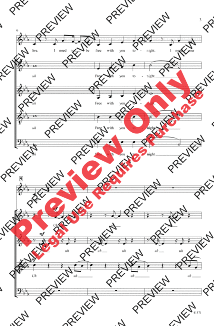 I Need Your Love 4-Part scores gallery preview page 3