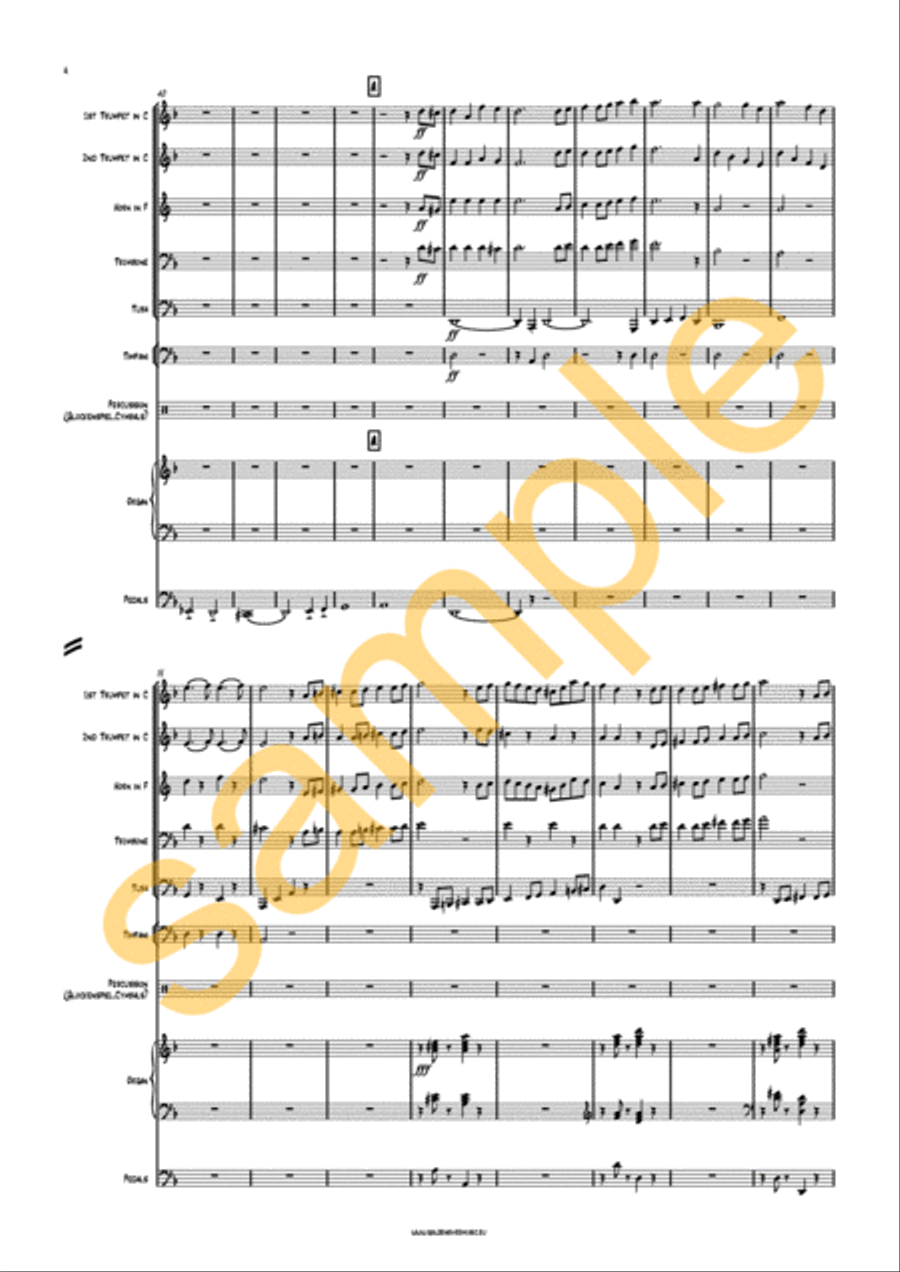 Symphony no. 1 opus 42 for Organ and Orchestra Organ scores gallery preview page 5