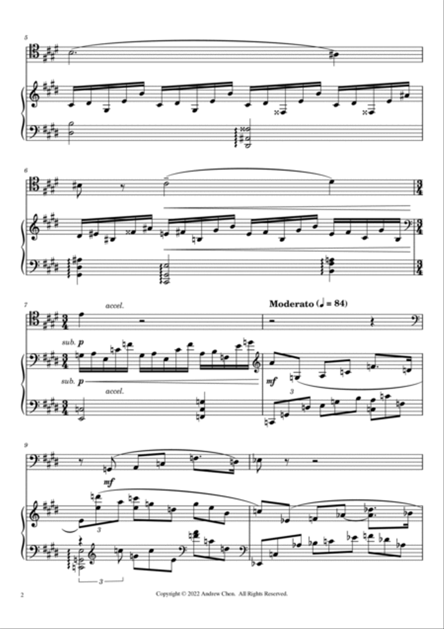 Awakenings - Rhapsody for Cello and Piano Piano scores gallery preview page 2