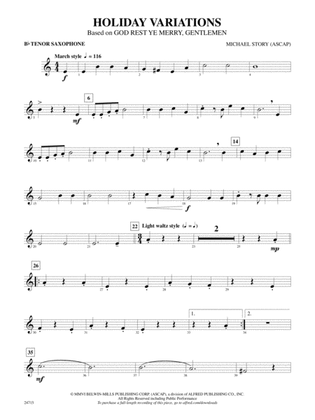 Holiday Variations (Based on "God Rest Ye Merry, Gentlemen"): B-flat Tenor Saxophone