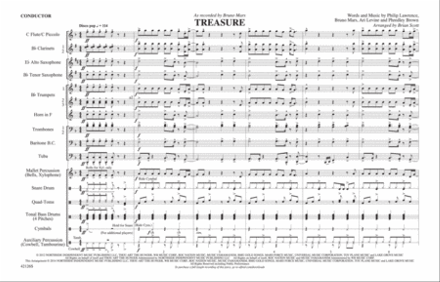 Treasure: Score Marching Band scores gallery preview page 1