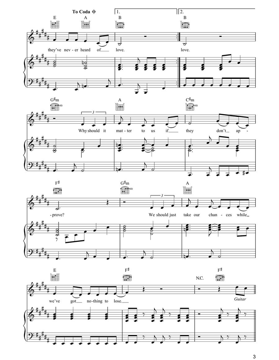 They Don't Know Piano, Vocal, Guitar scores gallery preview page 3