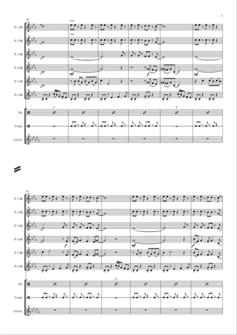 Smoke On The Water Concert Band scores gallery preview page 3