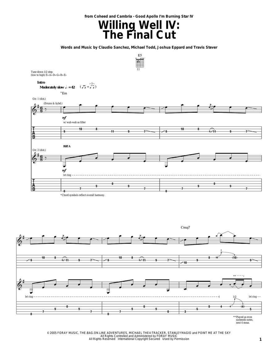 Willing Well IV: The Final Cut Acoustic Guitar scores gallery preview page 1