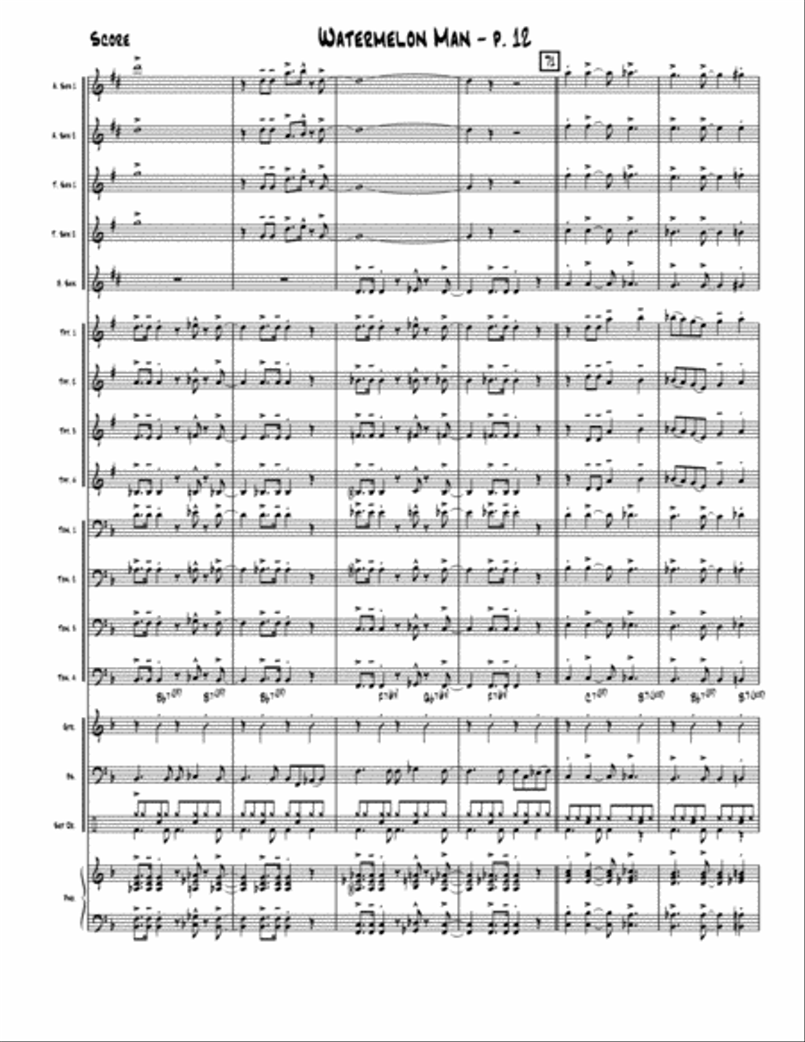 Watermelon Man Jazz Ensemble scores gallery preview page 13