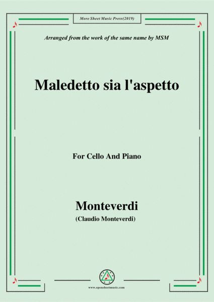 Monteverdi-Maledetto sia l'aspetto, for Cello and Piano image number null