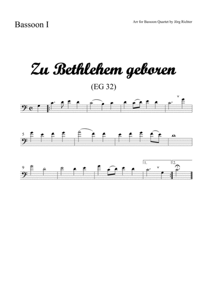 Zu Bethlehem geboren (EG 32) für Fagott Quartett image number null