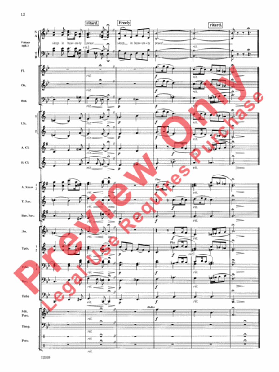 A Christmas Serenade (with optional chorus) Concert Band scores gallery preview page 13