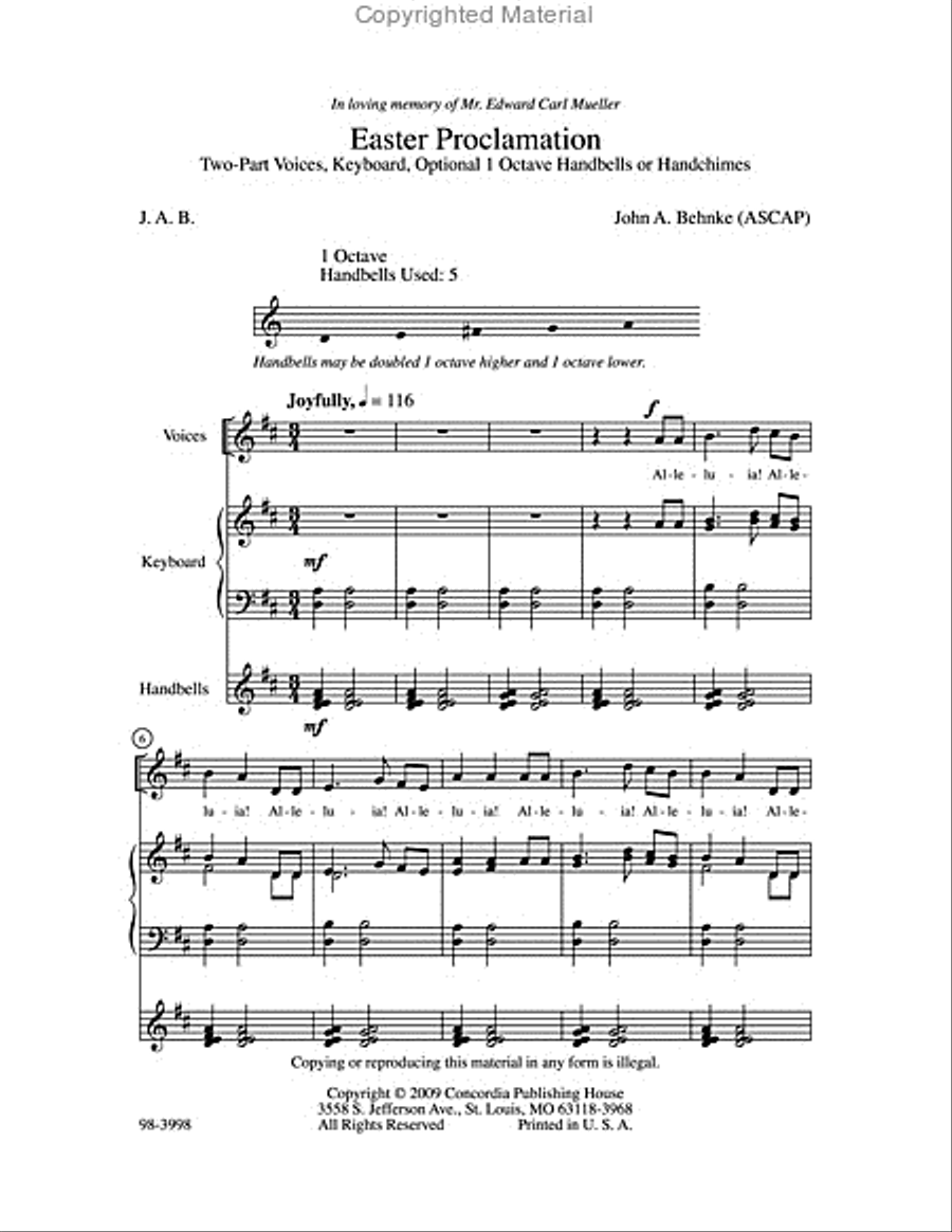 Easter Proclamation 2-Part scores gallery preview page 2