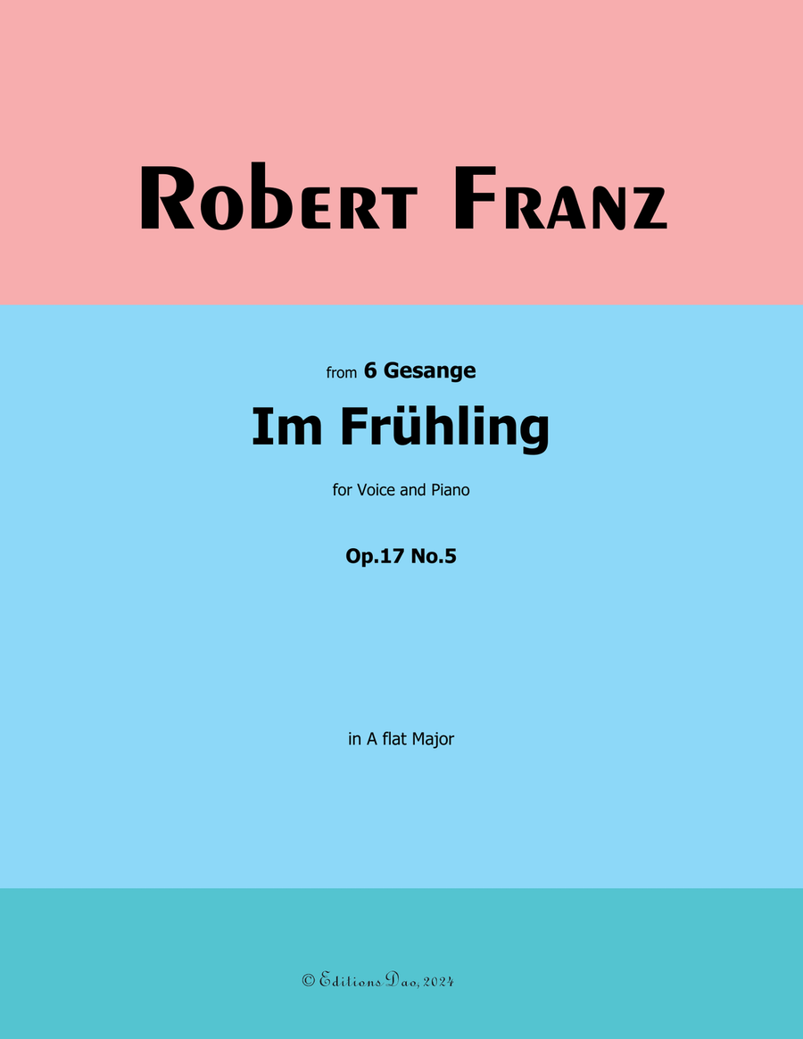 Im Fruhling, by Robert Franz, in A flat Major Voice scores gallery preview page 1