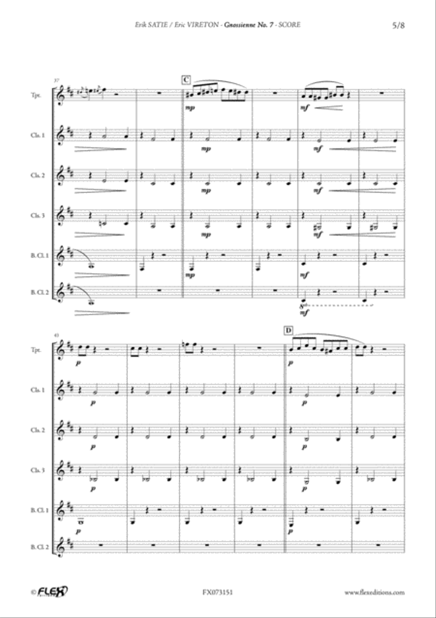 Gnossienne No. 7 2-Part scores gallery preview page 5
