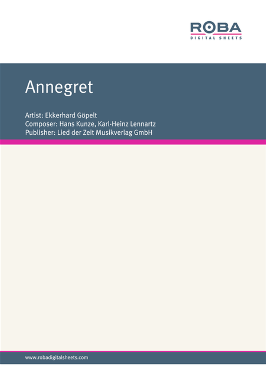 Annegret Piano, Vocal, Guitar scores gallery preview page 1