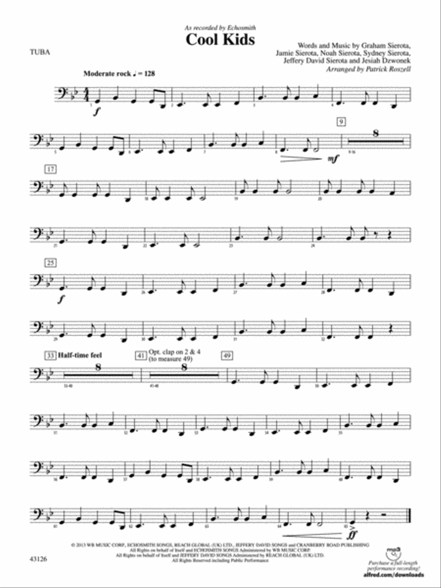 Cool Kids: Tuba Cool Kids: Tuba Concert Band scores gallery preview page 1