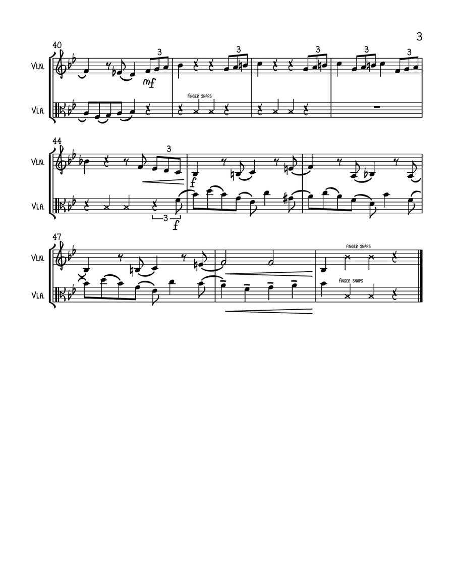 Addams Family Theme String Duet scores gallery preview page 3