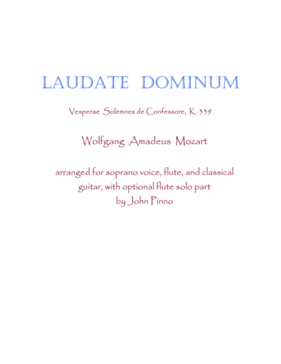 Laudate Dominum for voice, flute, and classical guitar Small Ensemble scores gallery preview page 1