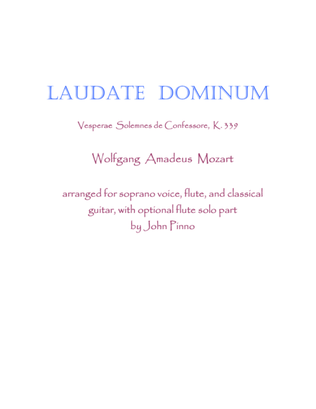Book cover for Laudate Dominum for voice, flute, and classical guitar