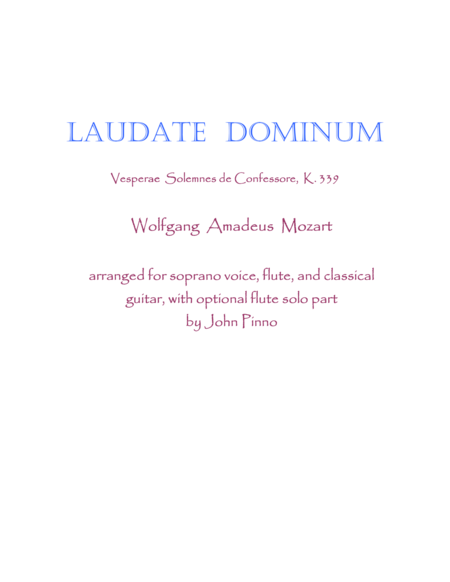 Laudate Dominum for voice, flute, and classical guitar