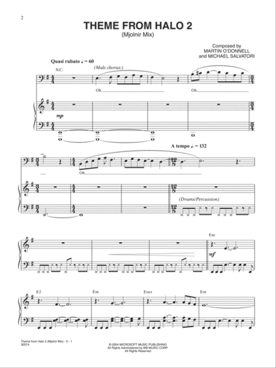 Halo 2 Theme (Mjolnir Mix) Small Ensemble scores gallery preview page 2