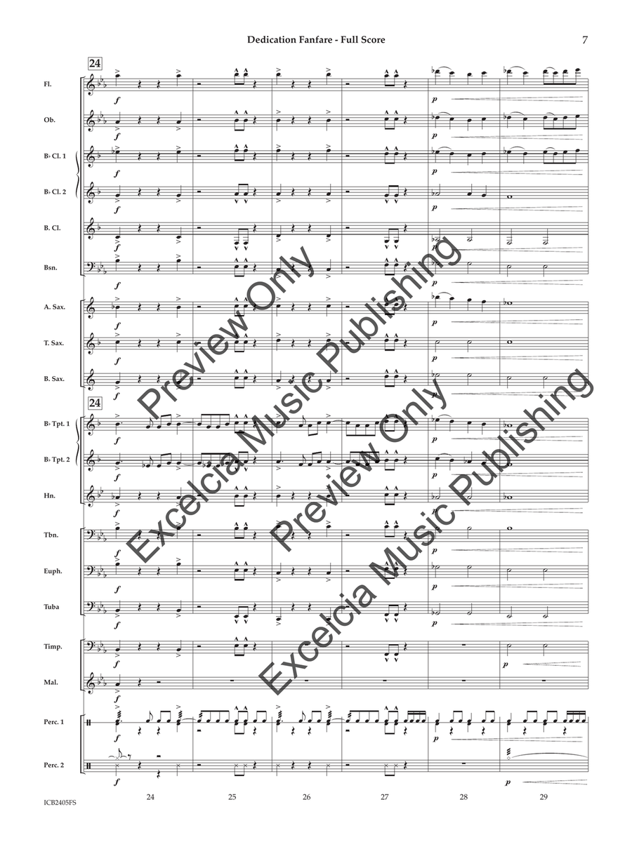 Dedication Fanfare Concert Band scores gallery preview page 8
