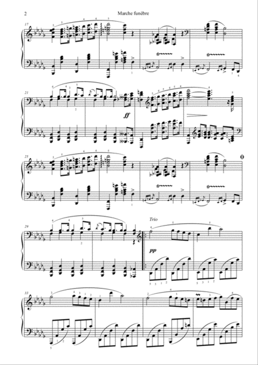 Marche funèbre (Funeral March) Piano Solo scores gallery preview page 2