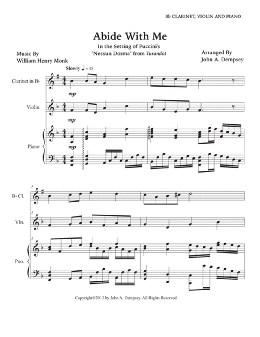 Abide With Me (Trio for Clarinet, Violin and Piano) image number null