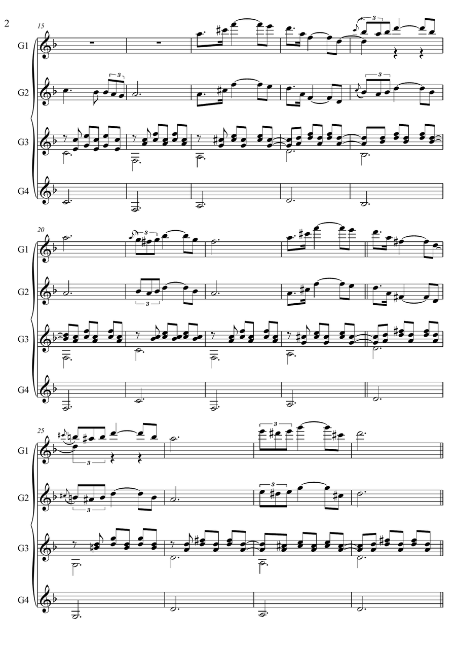 Serenade Schubert Guitar quartet Guitar Ensemble scores gallery preview page 2