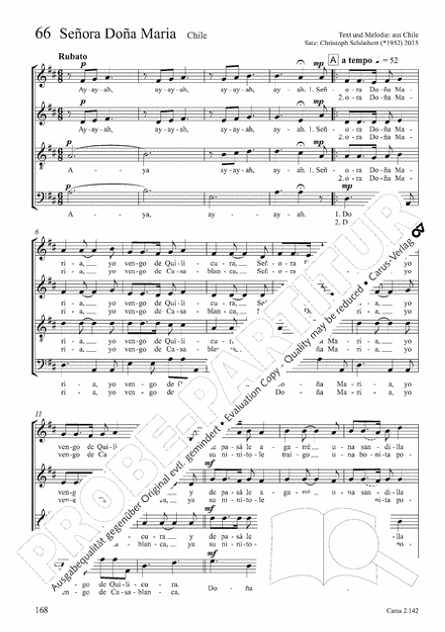 Christmas Carols of the World. Choral collection 4-Part scores gallery preview page 138